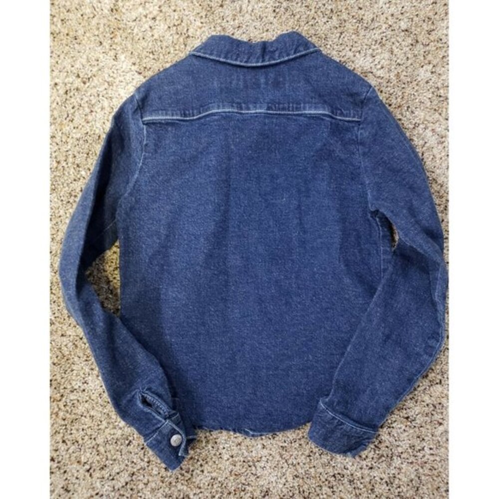 DKNY Jeans Girls Blue Denim Dark Wash Jean Jacket - Picture 3 of 3